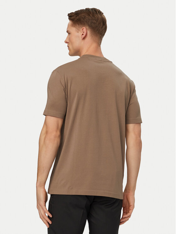 BOSS BOSS Marškinėliai 50506373 Chaki Regular Fit