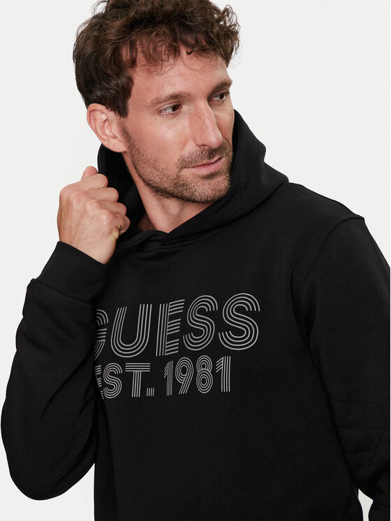 Guess Guess Μπλούζα M4YQ36 K9Z21 Μαύρο Regular Fit