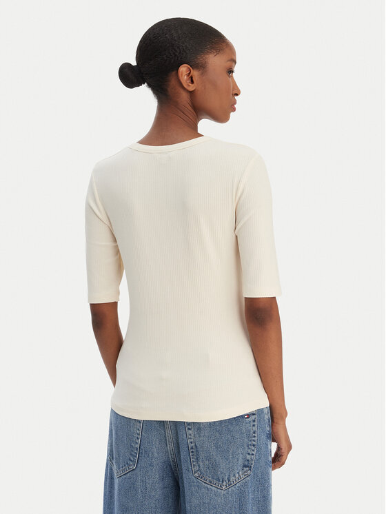 Tommy Hilfiger Tommy Hilfiger Póló WW0WW47308 Ekru Slim Fit