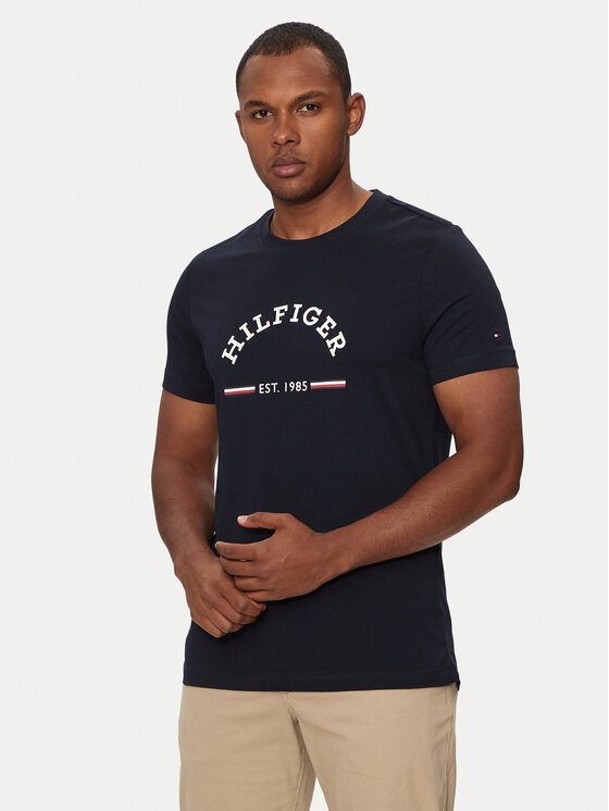 Tommy Hilfiger T-krekls Arch MW0MW35466 Tumši zils Slim Fit