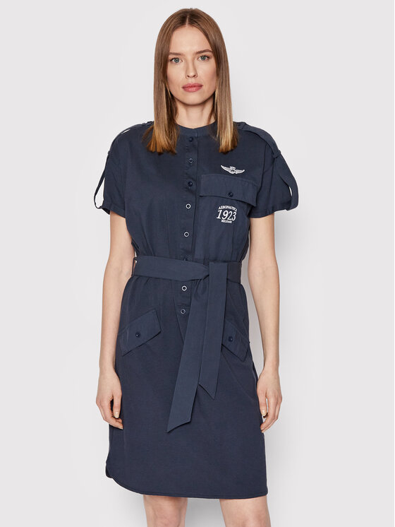 Aeronautica Militare Ежедневна рокля 221VF629DJ359 Тъмносин Regular Fit