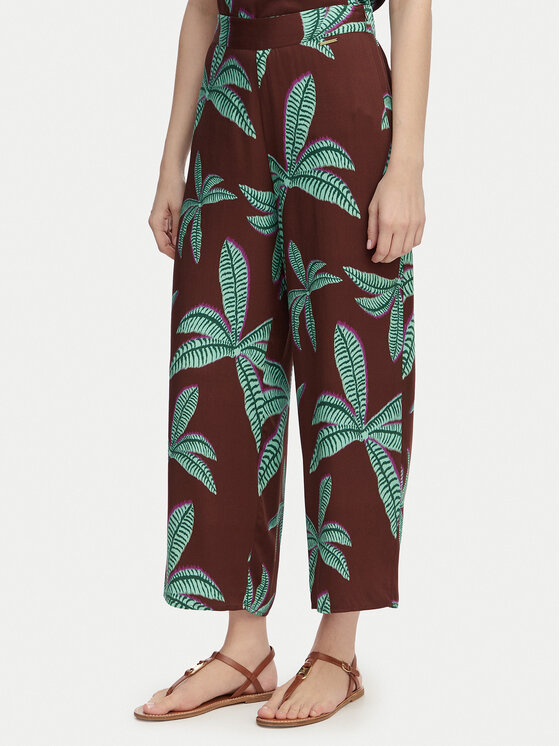 LOLA CASADEMUNT LOLA CASADEMUNT Hlače iz tkanine LS2614055 Rjava Relaxed Fit