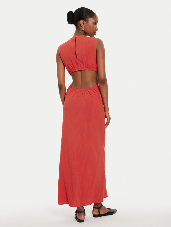 ViCOLO ViCOLO Poletna obleka TB2469 Rdeča Regular Fit