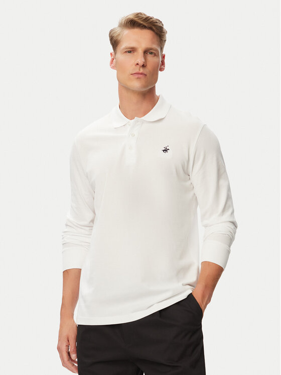 Beverly Hills Polo Club Tricou polo P-SS26M-P424125 Alb Regular Fit