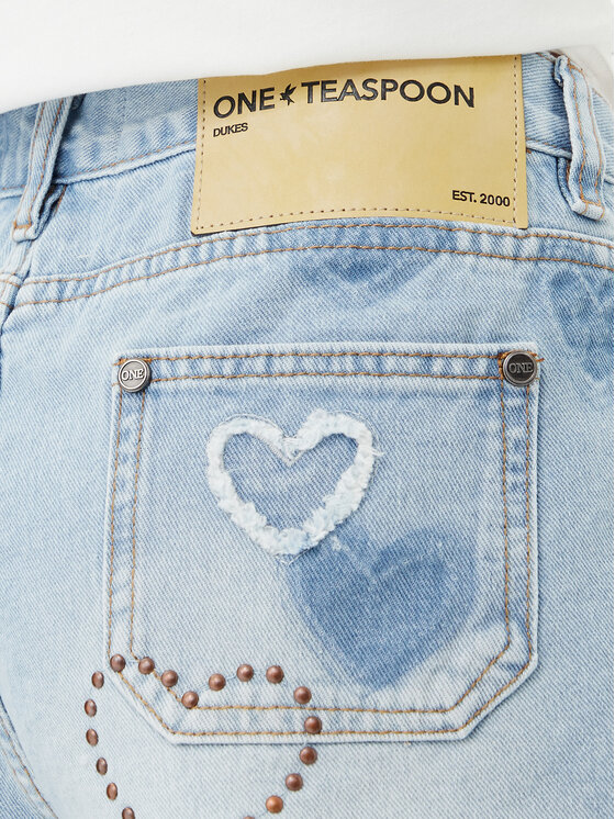 One Teaspoon One Teaspoon Pantaloncini di jeans Retro Dukes 26849 Blu Relaxed Fit