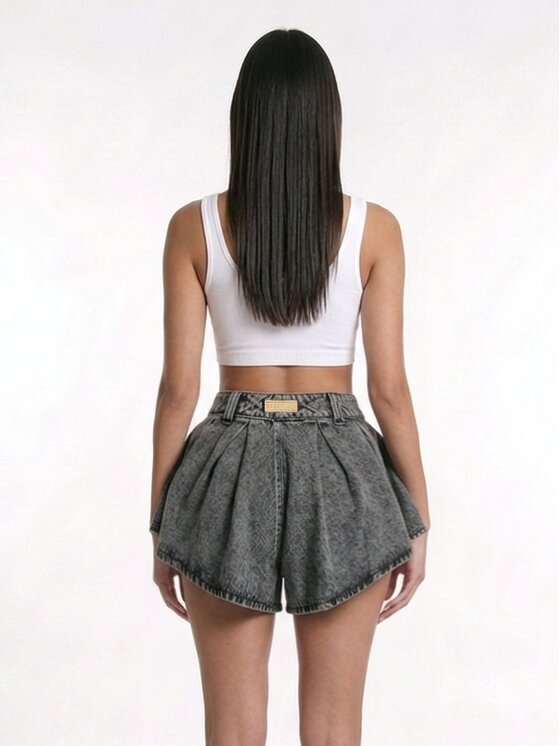 MissDenim MissDenim Szorty jeansowe Skorts Szary Regular Fit