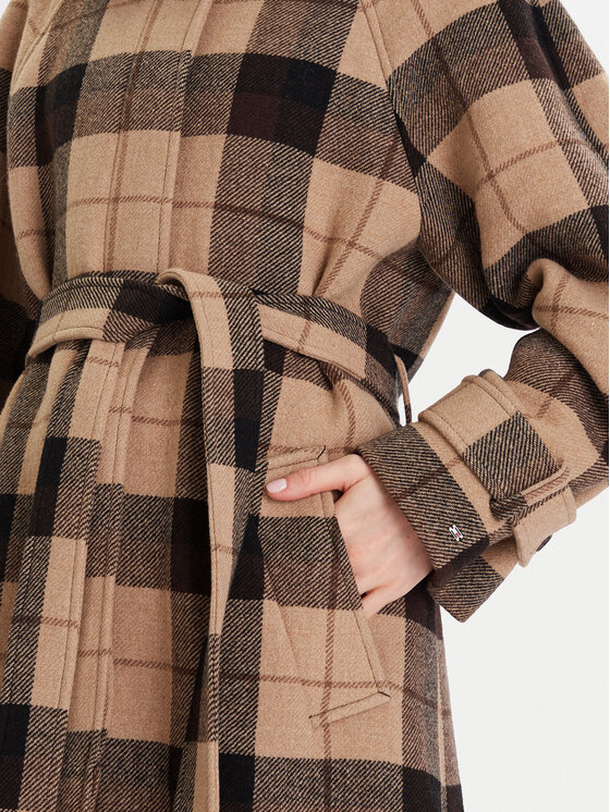 Tommy Hilfiger Tommy Hilfiger Płaszcz wełniany WW0WW46870 Beżowy Relaxed Fit