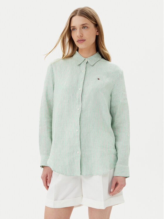 Tommy Hilfiger Tommy Hilfiger Cămașă WW0WW44679 Verde Regular Fit