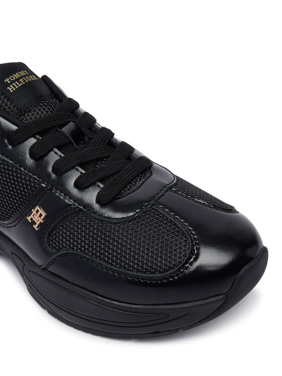 Tommy Hilfiger Tommy Hilfiger Sneakersy Modern Runner Shiny Leather FW0FW09413 Čierna