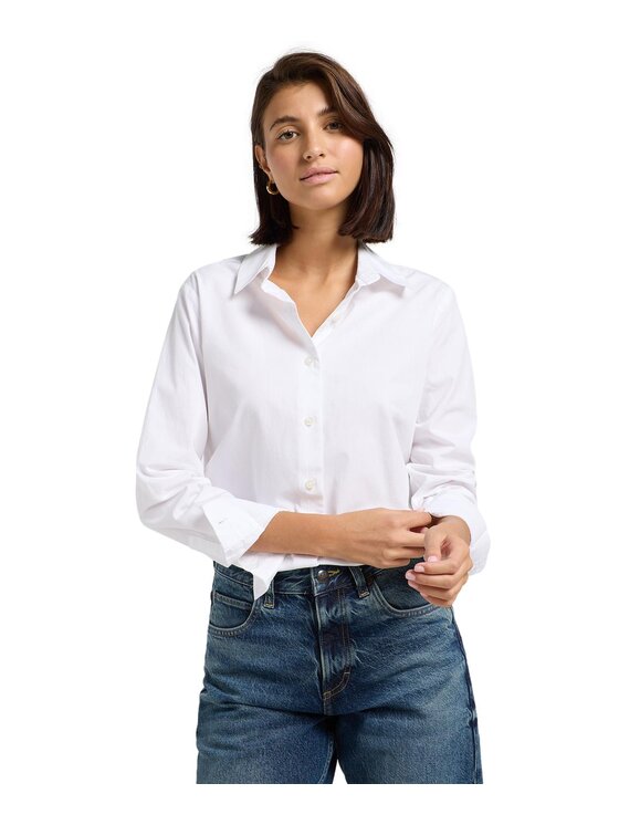 Lee Lee Koszula 112363427 Biały Regular Fit