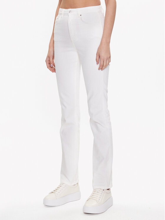 Gina Tricot Blugi 18983 Alb Slim Fit