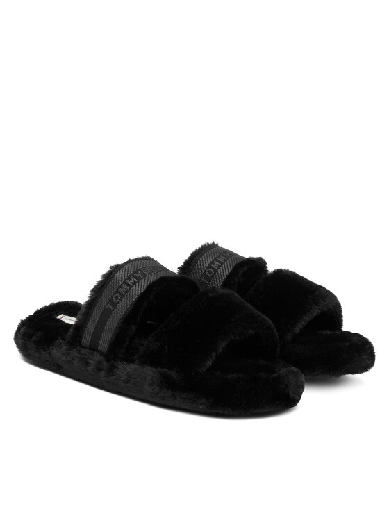 Tommy Hilfiger Tommy Hilfiger Copati Hilfiger Fur Slipper FW0FW08854 Črna