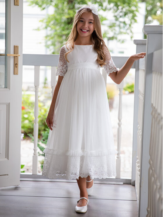 SLY SLY Sukienka 4SM-20B Écru Comfortable Fit