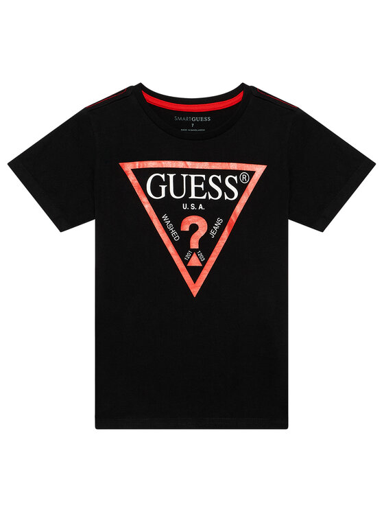 Guess Guess Футболка L73I55 K8HM0 Чорний Regular Fit