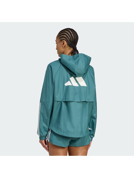adidas adidas Kurtka do biegania 134027 Zielony Loose Fit