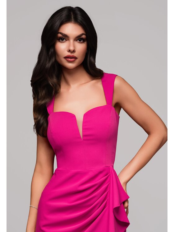 Ombre Ombre Sukienka wieczorowa LA-OM-DLR121 Różowy Regular Fit