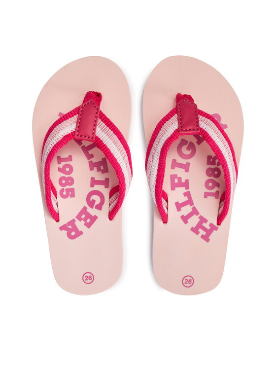 Tommy Hilfiger Tommy Hilfiger Japonke Logo Print Flip Flop T3A8-33294-0058 M Roza