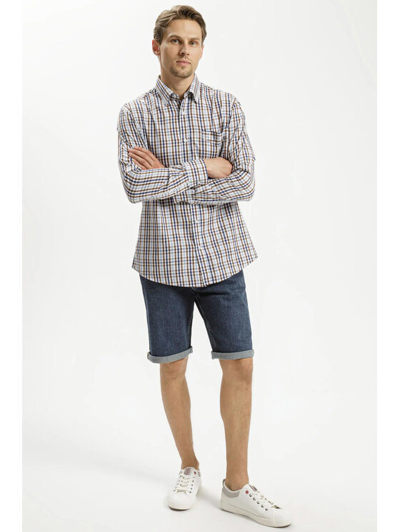 Cross Jeans Cross Jeans Szorty jeansowe A 565-260 Niebieski Regular Fit