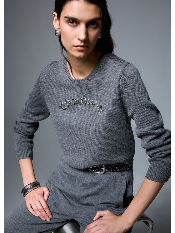 Liu Jo Liu Jo Sweter TF6160MA22SL9484 Szary Regular Fit