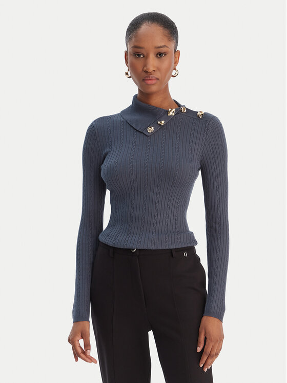 Guess Пуловер W6RR07 Z2YK2 Син Regular Fit