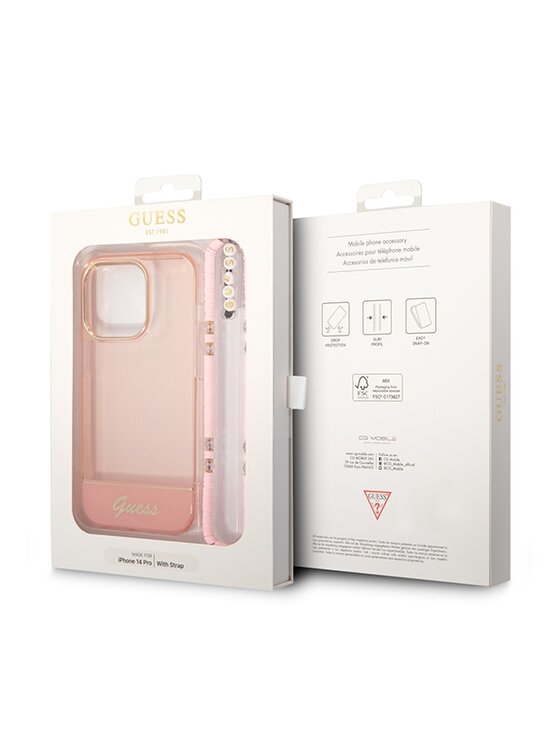 Guess Guess Etui na telefon Pearl Różowe złocenie