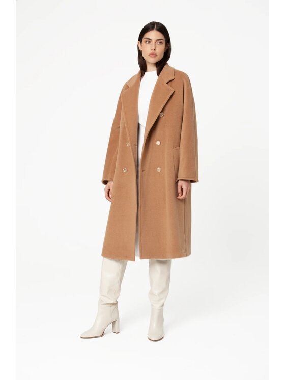 GIODORO GIODORO Cappotto di lana M Marrone Straight Fit