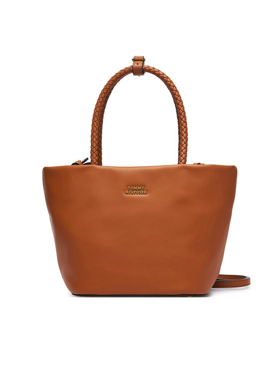 Tommy Hilfiger Torebka Th Marina Bucket Leather AW0AW18739 Brązowy