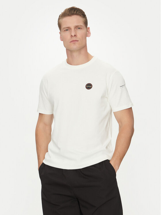 Napapijri Napapijri Póló S-Badge NP0A4I3N Fehér Regular Fit