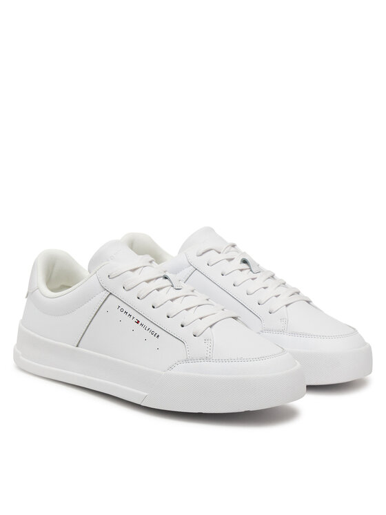 Tommy Hilfiger Tommy Hilfiger Laisvalaikio batai Th Court Mix Lth FM0FM05489 Balta