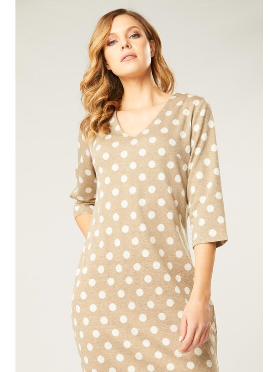 QUIOSQUE QUIOSQUE Každodenné šaty DOTTELA DRESS Béžová Regular Fit
