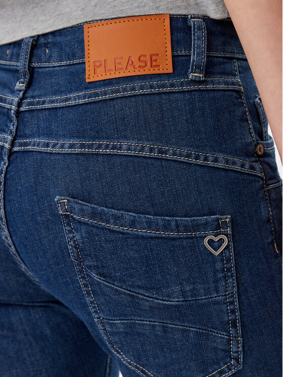 Please Please Jeansy P78ABQ2C91 Granatowy Regular Fit