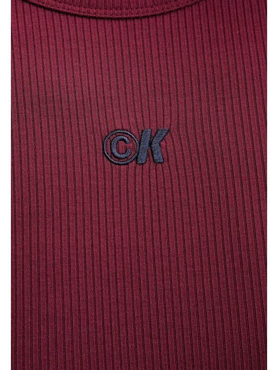Calvin Klein Jeans Calvin Klein Jeans Vestito da giorno A - MODAL RIB SS DRE Bordeaux Rib Fit