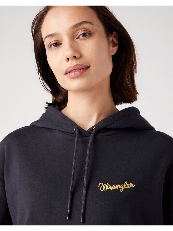 Wrangler Wrangler Felpa REGULAR HOODIE Nero Regular Fit
