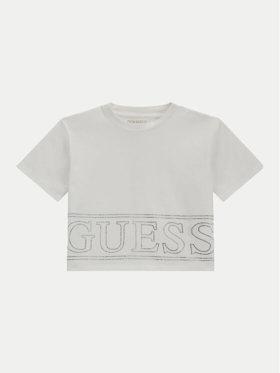 Guess T-krekls J4YI17 K6YW4 Balts Boxy Fit