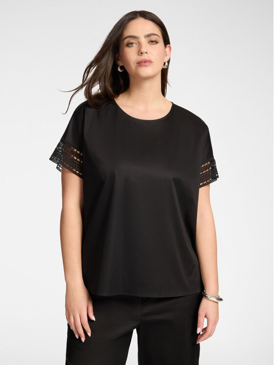 Elena Mirò Elena Mirò Bluzka 2163Z000049N033 Czarny Boxy Fit