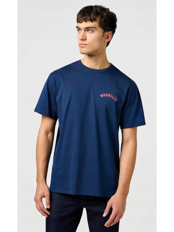 Wrangler Wrangler T-Shirt Graphic Tee Niebieski Regular Fit