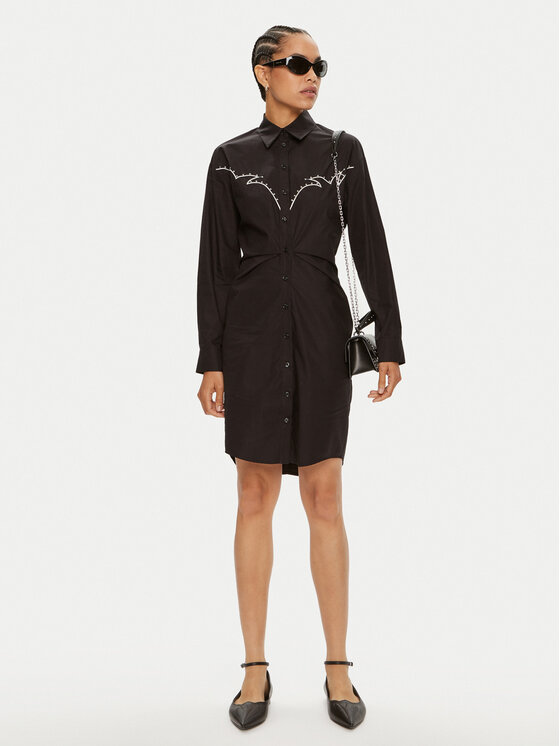 PINKO Pinko Košilové šaty Actors 103737 A1XO Černá Regular Fit