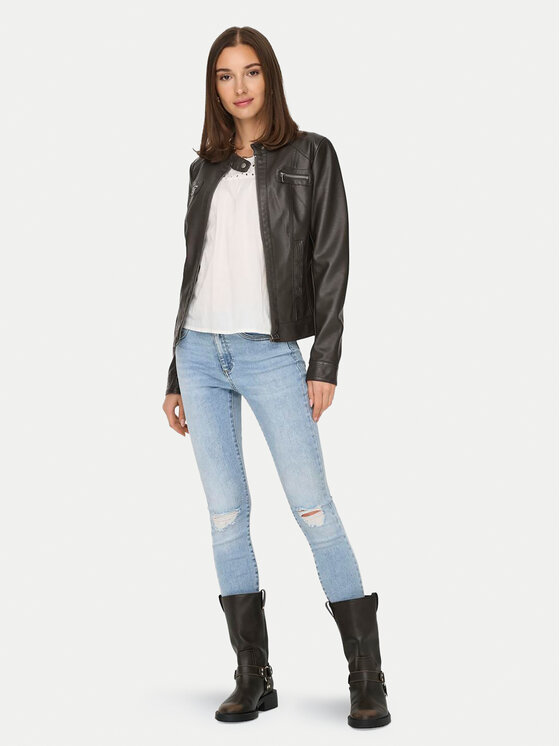 ONLY ONLY Jakna iz umetnega usnja Bandit 15081400 Rjava Regular Fit