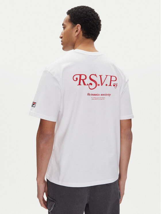 Fila Fila Тишърт Lengeweg FAM0907 Бял Regular Fit