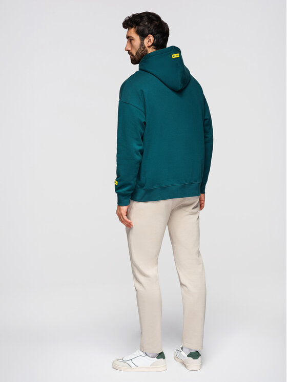 Ombre Ombre Spodnie dresowe OM-PABS-0304 Szary jasny Slim Fit