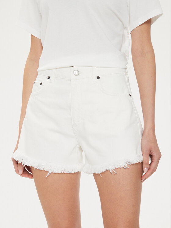 Sisley Sisley Pantaloni scurți de blugi 4QVSL9014 Alb Regular Fit