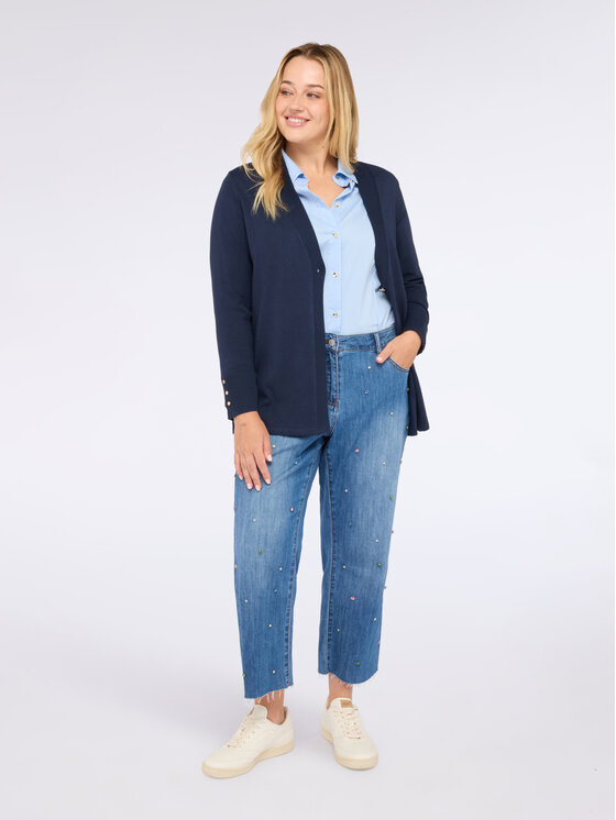 Fiorella Rubino Fiorella Rubino Cardigan M630L008004N034 Blu A-Line Fit