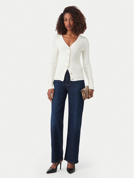 Guess Guess Strickjacke W6YR11 Z0950 Creme Slim Fit