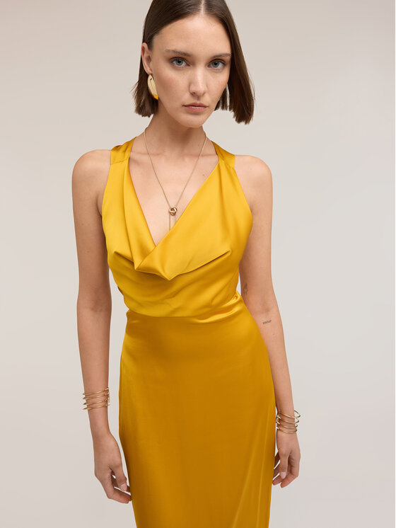 Motivi Motivi Abito da sera 700FQ003595N038 Giallo Slim Fit