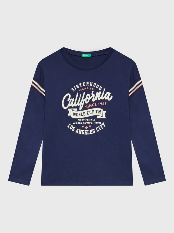United Colors Of Benetton Bluză 3VR5C108Q Bleumarin Regular Fit