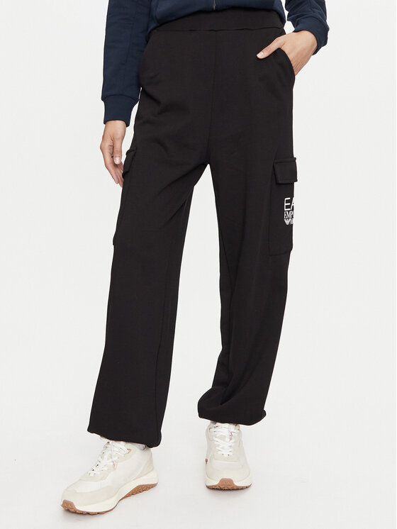 EA7 Emporio Armani Bavlnené nohavice 6DTP94 TJZCZ Čierna Regular Fit