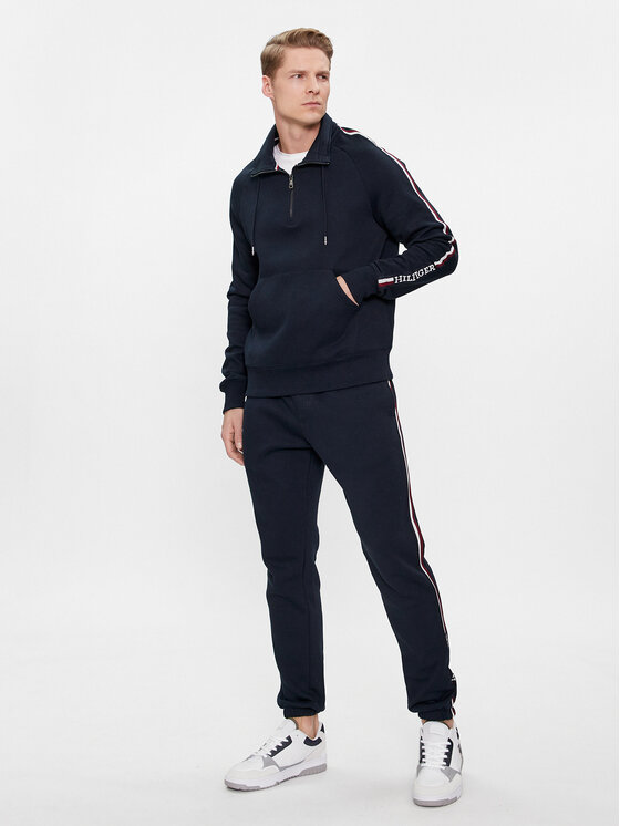 Tommy Hilfiger Sportinės kelnės Global Stripe MW0MW33660 Tamsiai mėlyna ...