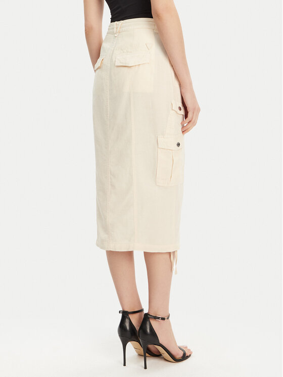 Guess Guess Midi sukně W5GD1H WG8N0 Béžová Regular Fit