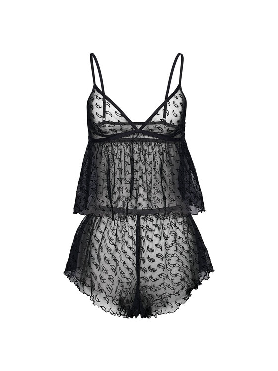Esotiq Esotiq Piżama 45638 Czarny Regular Fit