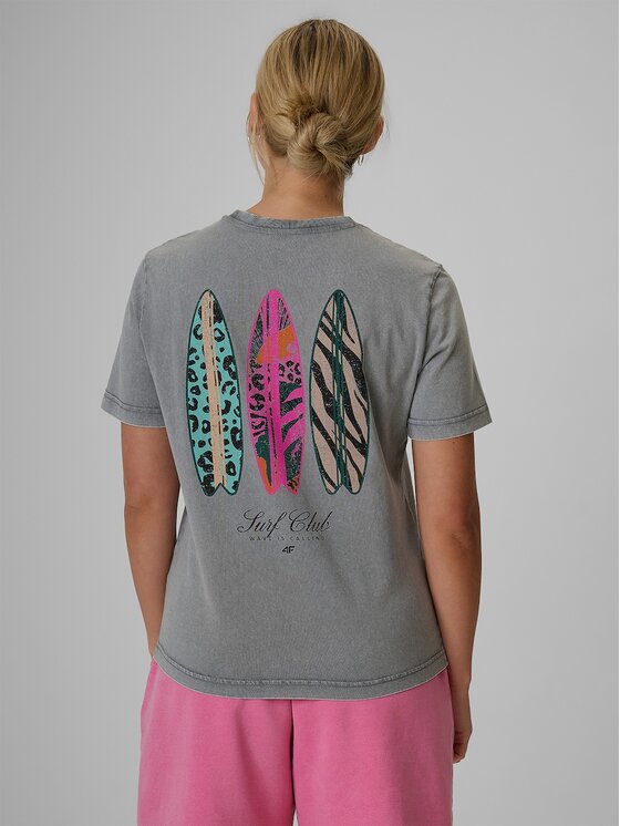 4F 4F T-Shirt 4FRSS26TTSHF4515-27S Szary Regular Fit